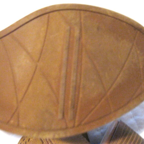 Justice Tan Faux Suede Open Toe Block Heel Sandals Size 5 - Picture 7 of 8